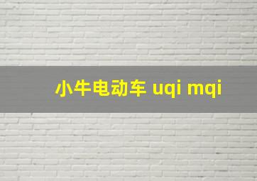 小牛电动车 uqi mqi